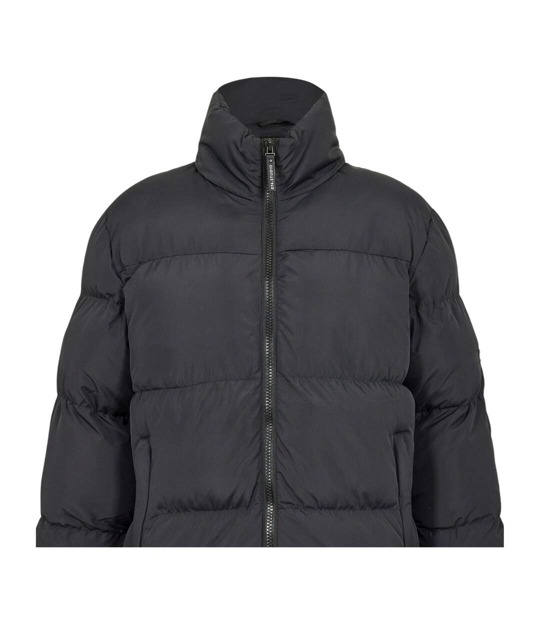 Mens Quilted Zipped Puffer Jacket Black 274 Studio-3