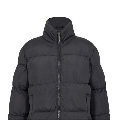 Mens Quilted Zipped Puffer Jacket Black 274 Studio