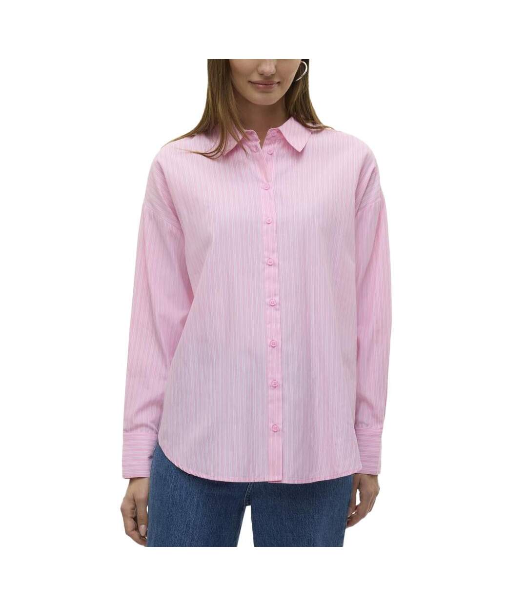 Chemise à Rayure Rose Femme Vero Moda Fanni - L