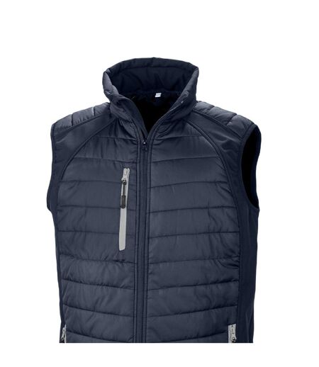 Doudoune Sans Manches Compass Homme Bleu Marine Gris Result Genuine Recycled
