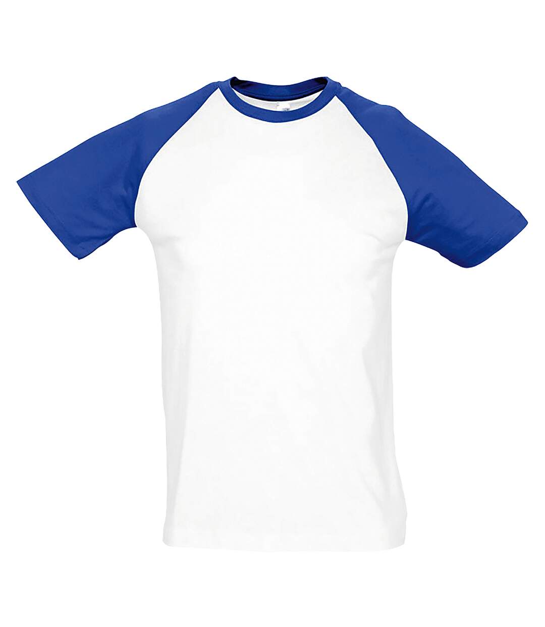T-shirt manches courtes funky homme blanc/bleu roi SOLS-1