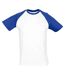 T-shirt manches courtes funky homme blanc/bleu roi SOLS-1
