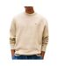 Sweat beige homme tommy jeans flag crew - l-1
