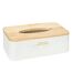 Boîte à Mouchoirs Déco Léa 25cm Blanc-1