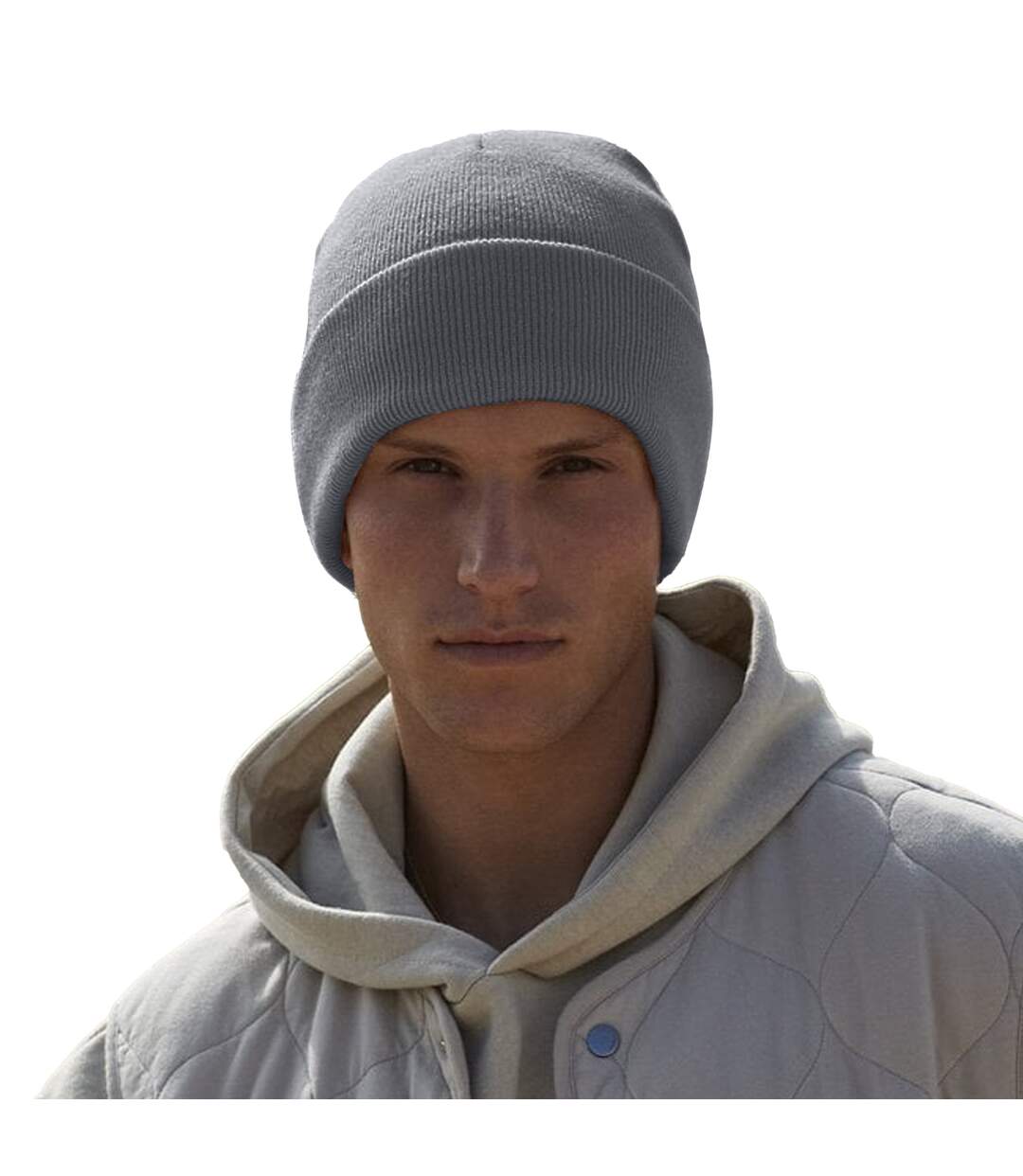 Original cuffed organic cotton beanie graphite grey Beechfield-3