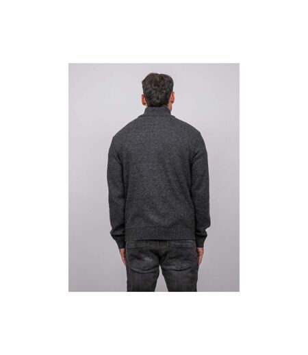 Pull col montant boutonné maille chinée LOOKIES