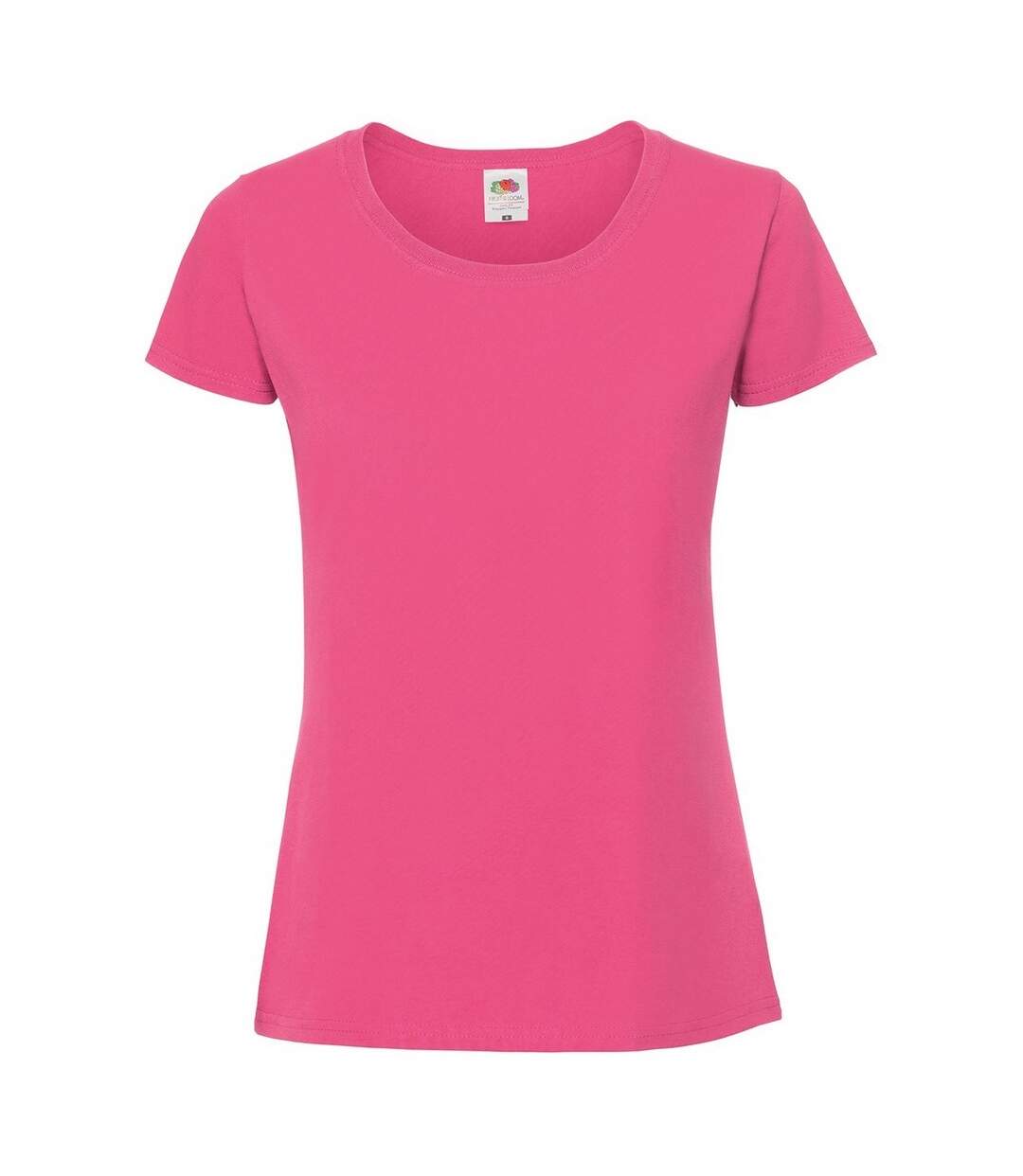 Womens/ladies Iconic 190 T-shirt Fuchsia Fruit Of The Loom-1
