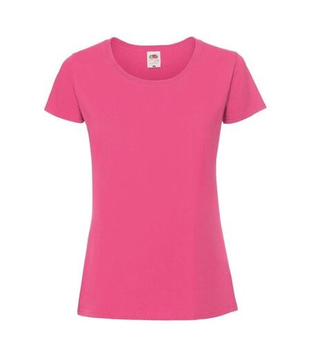 Womens/ladies Iconic 190 T-shirt Fuchsia Fruit Of The Loom