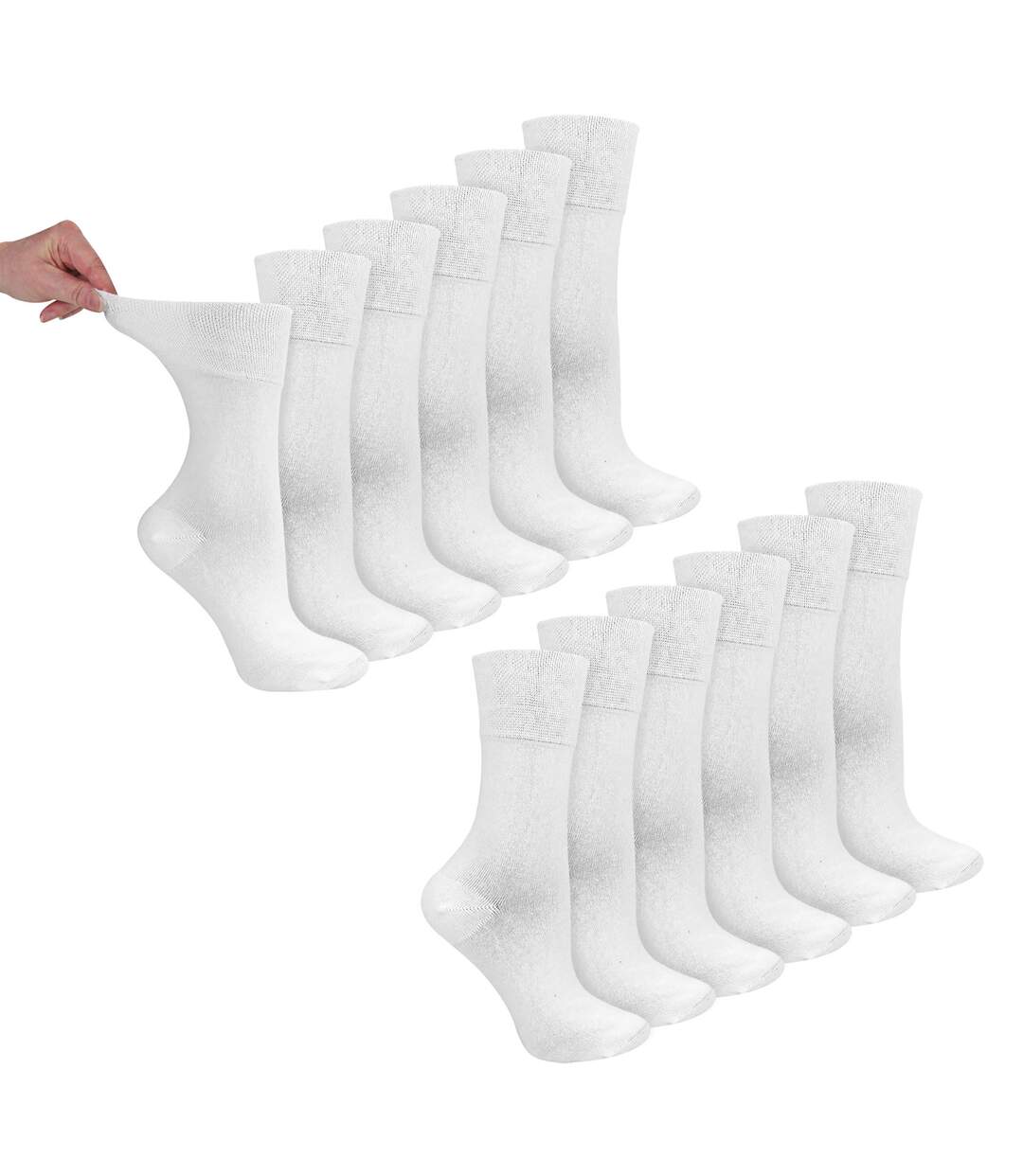 Dr.Socks - 12 Paires Chaussettes Femme Bambou Diabète | Confort Léger-1