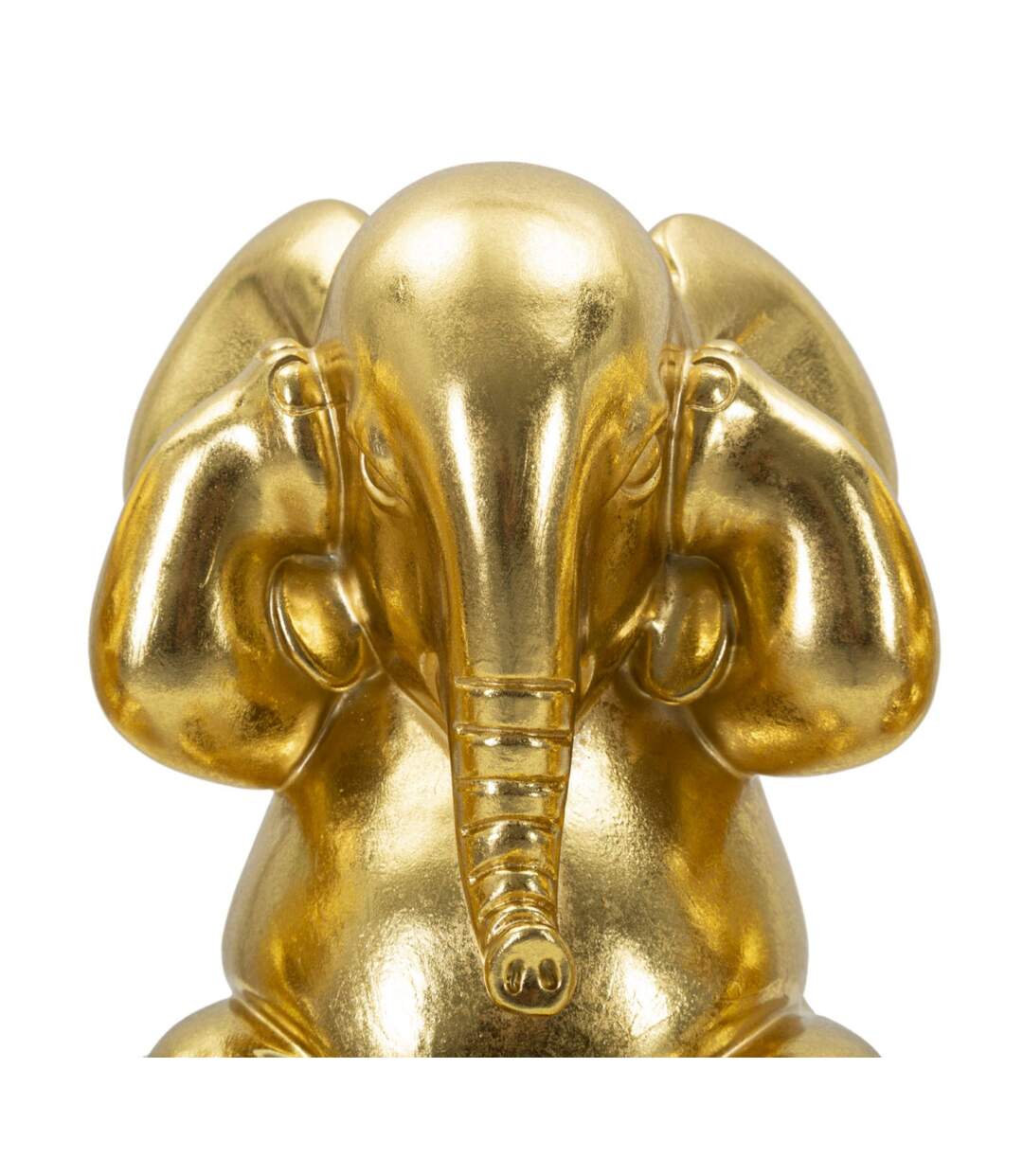 Lot de 3 Statuettes en Résine Éléphants 20cm Or-4