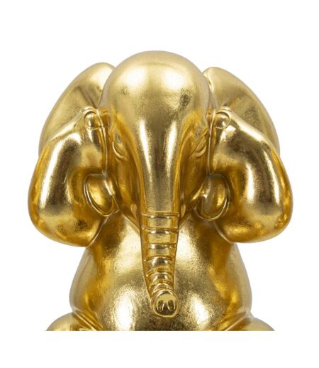 Lot de 3 Statuettes en Résine Éléphants 20cm Or