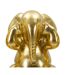 Lot de 3 Statuettes en Résine Éléphants 20cm Or-4