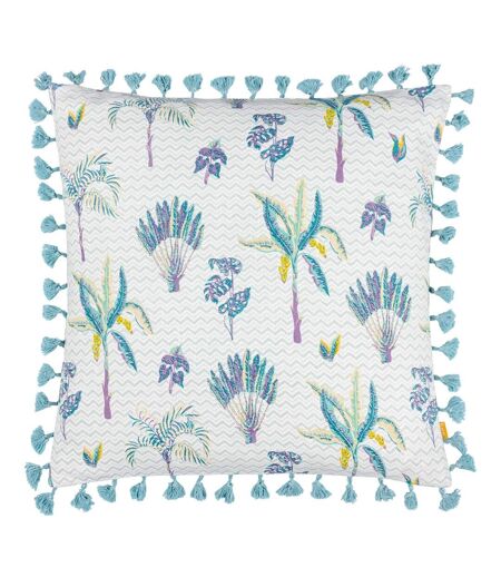 Chamae tassel floral cushion cover 50cm x 50cm lilac Furn