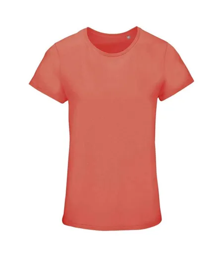 Womens/ladies Crusader T-shirt Pop Orange SOLS