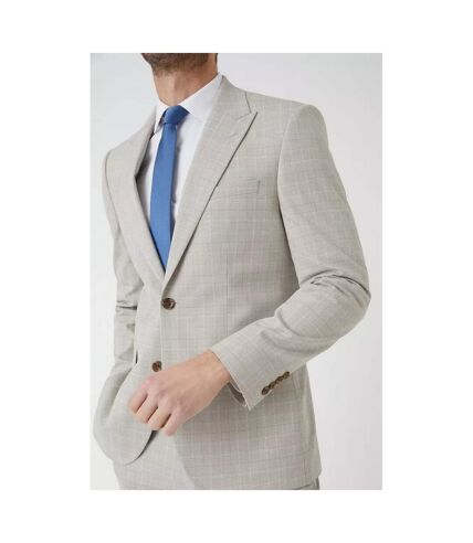 Burton Mens Prince Of Wales Check Slim Suit Jacket (Neutral) - UTBW962