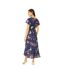 Robe Portefeuille Motif/style Grue Femme Bleu Marine Yumi-3