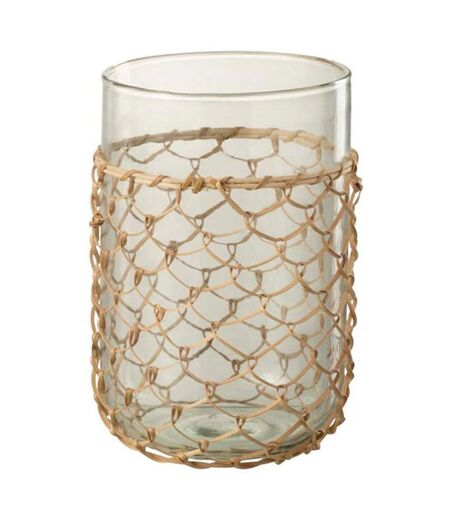 Vase Design Tricot 21cm Transparent & Naturel