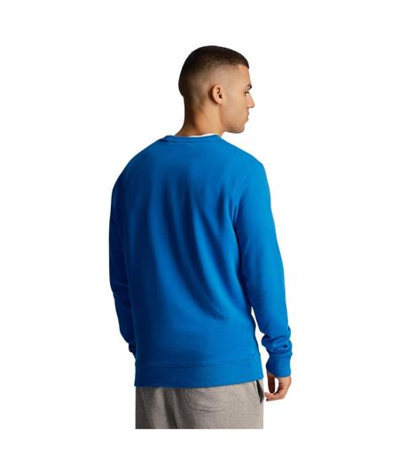 Mens crew neck long-sleeved sweatshirt bright blue Lyle & Scott