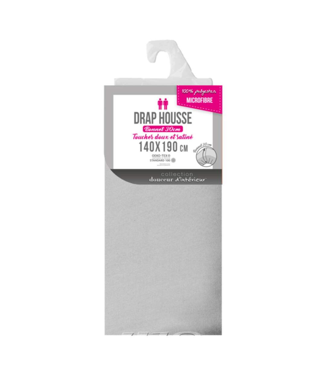 Drap Housse Microfibre Oscar 140x190cm Gris Clair-2
