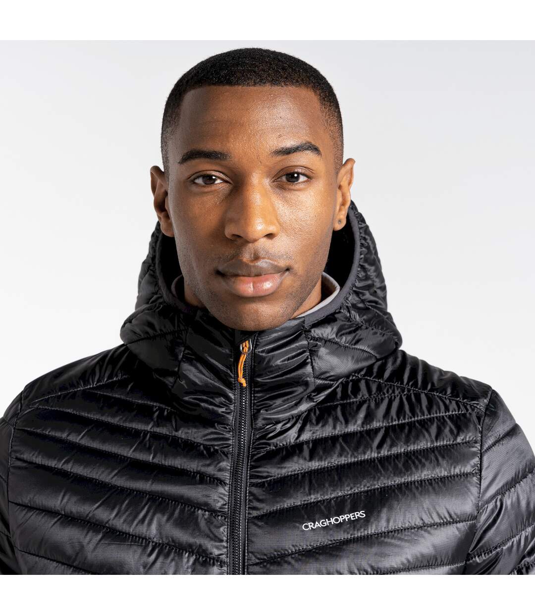 Craghoppers Mens Expolite Hooded Padded Jacket (Black/Magma Orange)