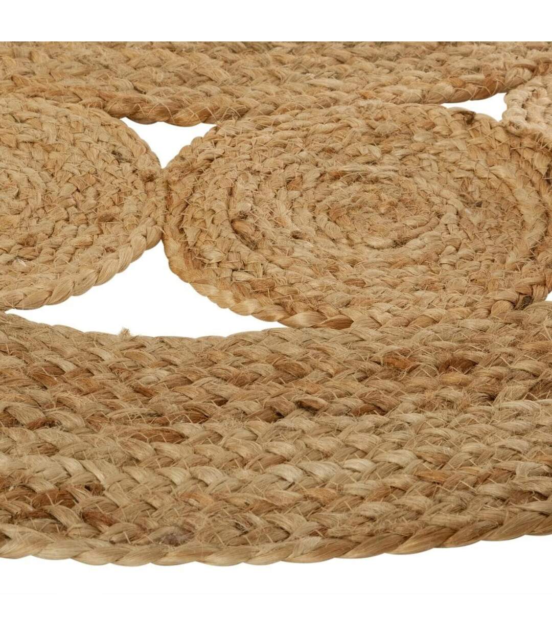 Tapis en Jute Ajouré 120cm Beige-3
