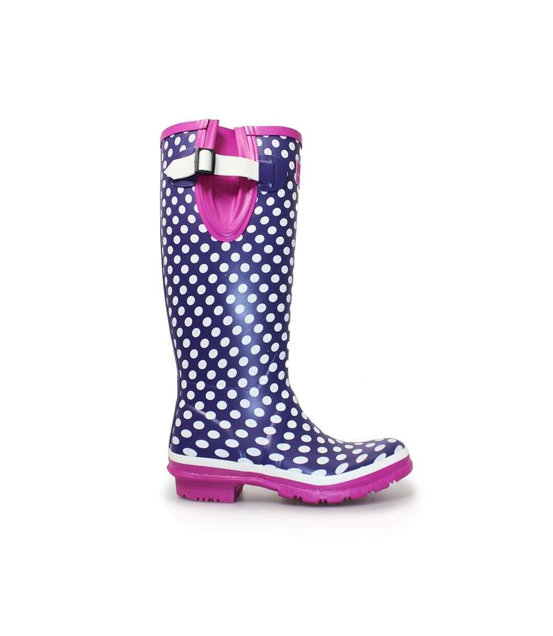 Bottes de pluie femme violet / rose foncé / blanc Lunar-3