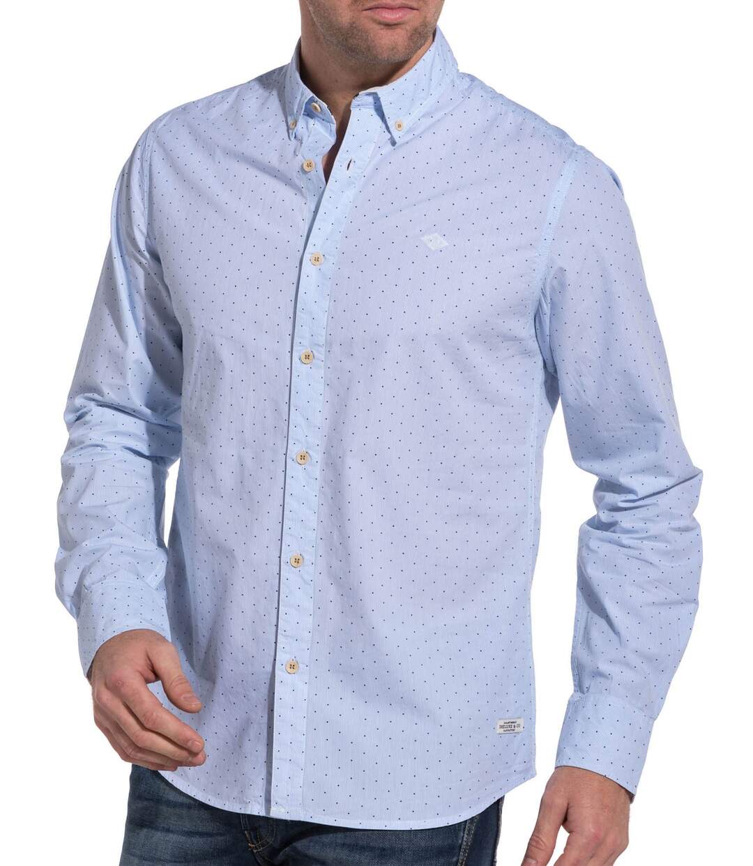 Chemise chic homme bleu à pois | Atlas For Men