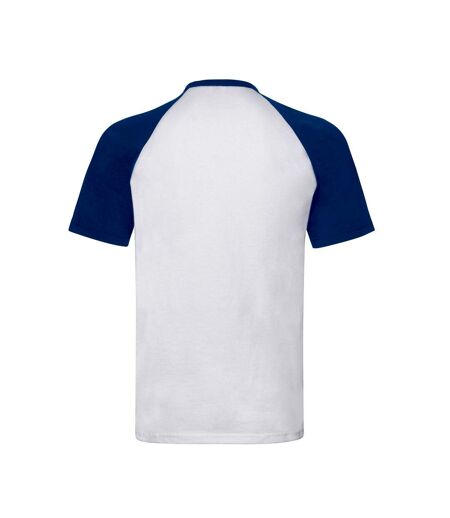 Fruit of the Loom - T-shirt - Adulte (Blanc / Bleu roi) - UTPC5796