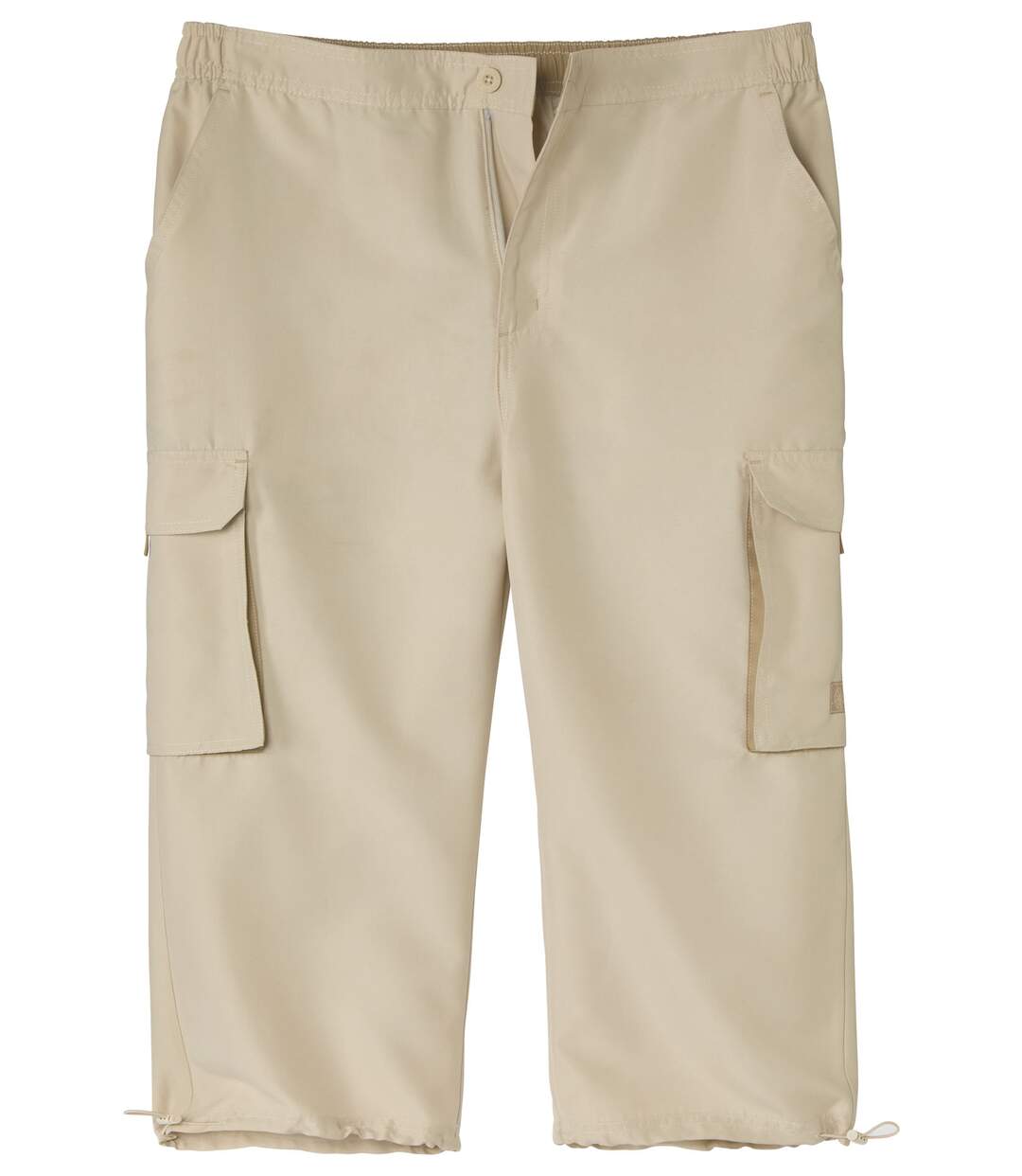 Men's Microfibre Cropped Cargo Trousers - Beige-2