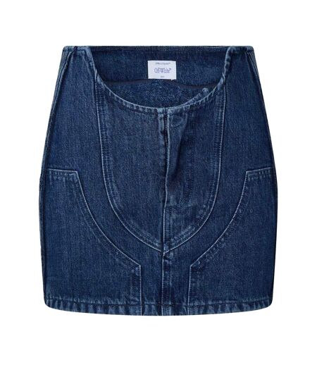 Mini Jupe Motif/style Cargo Femme Bleu Off White