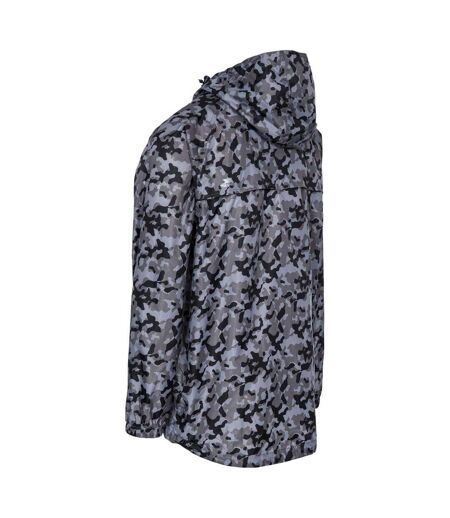Veste Imperméable Pliable À Capuche Motif/style Camouflage Qikpac Femme Gris Camouflage Trespass