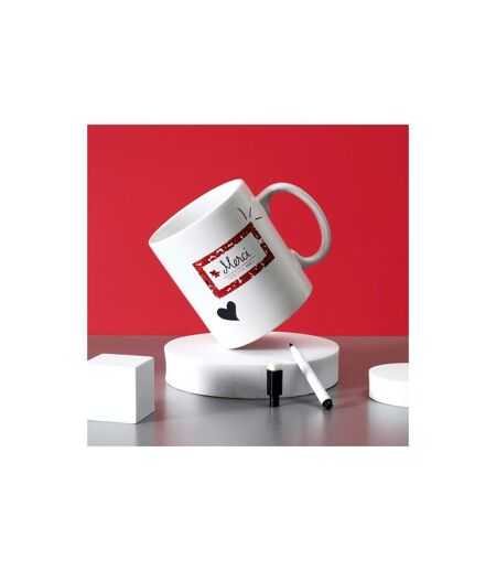 Mug XXL & Stylo Merci 80cl Blanc
