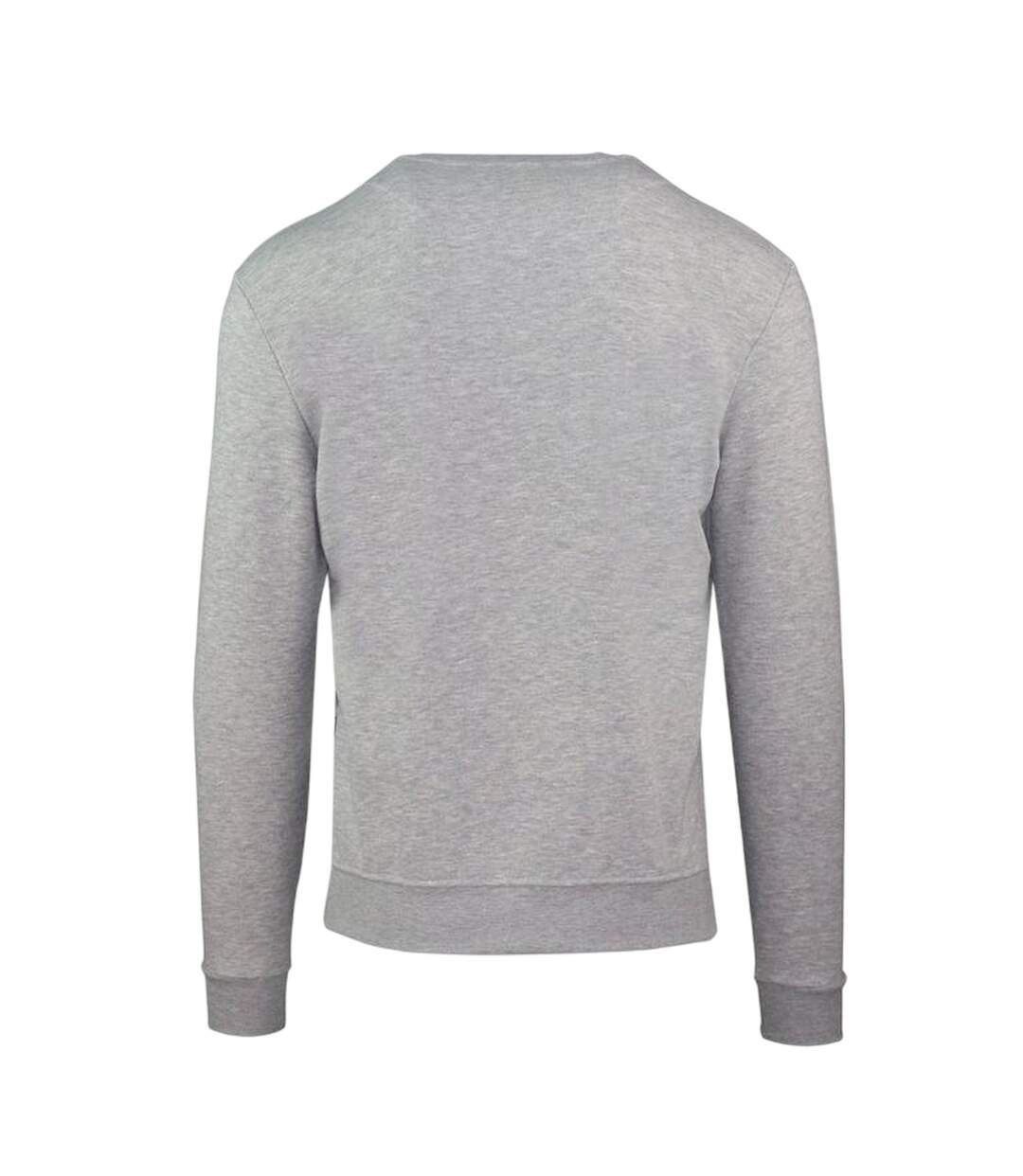 Mens Embroidered Logo Crew Neck Long-sleeved Sweatshirt Grey Aquascutum-2