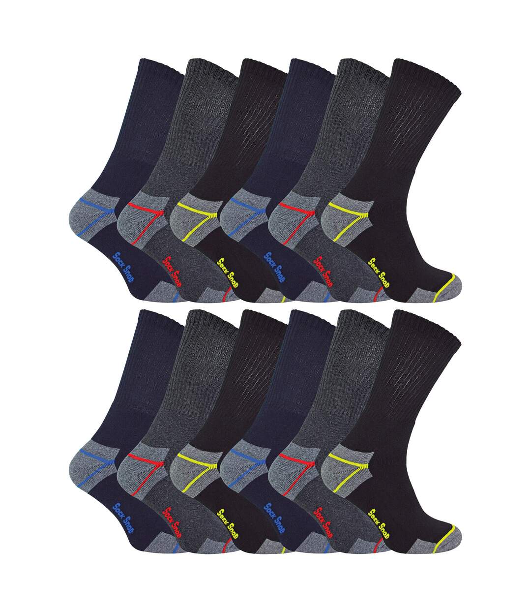 12 Pairs Mens Heavy Duty Cushioned Work Socks for Steel Toe Boots-1