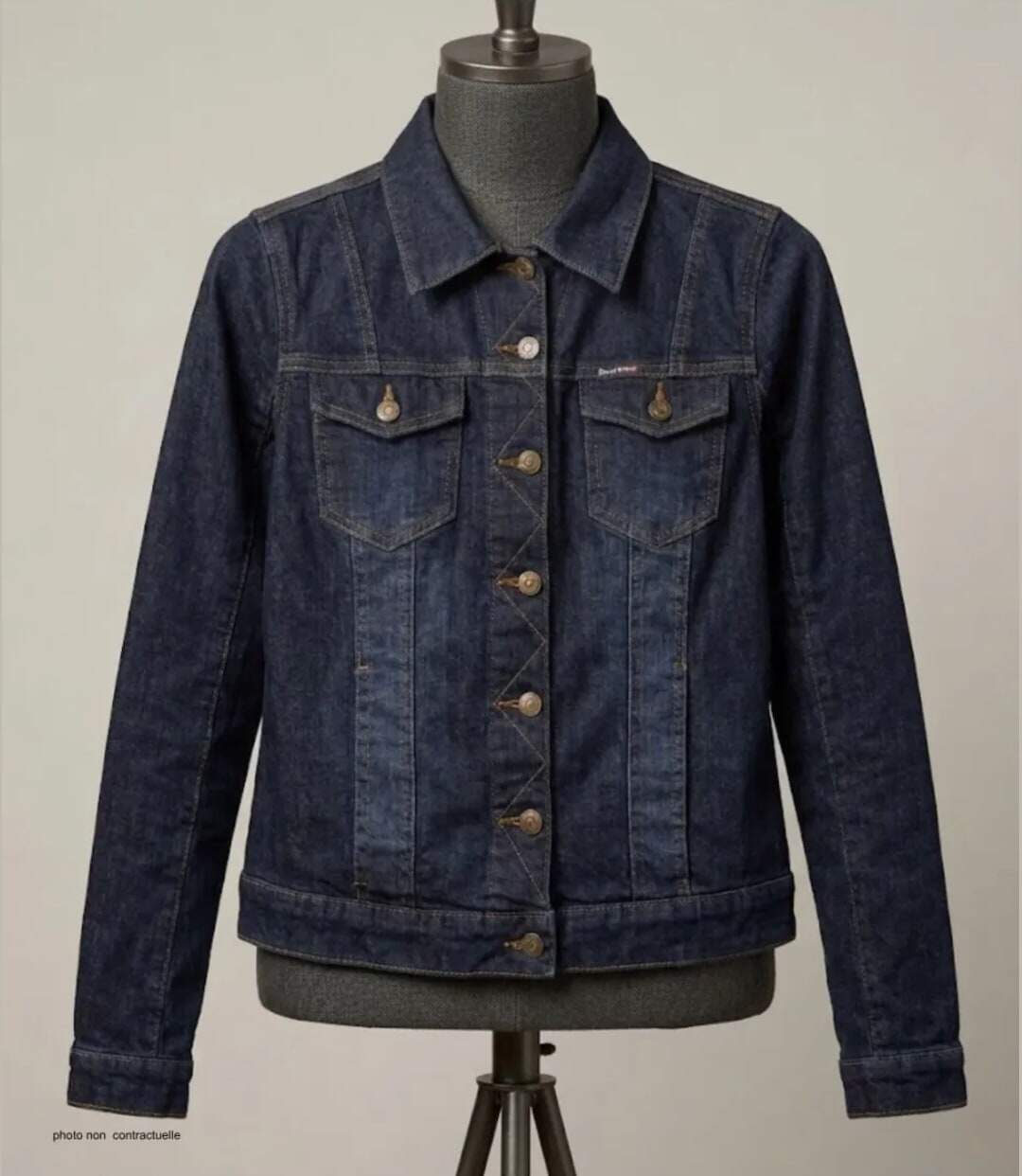 MAYFLOWER DALILA1B – Blouson en jean stretch pour femme : la veste ajustée au confort absolu-3