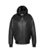 Blousons noir homme schott cuir capuche-1