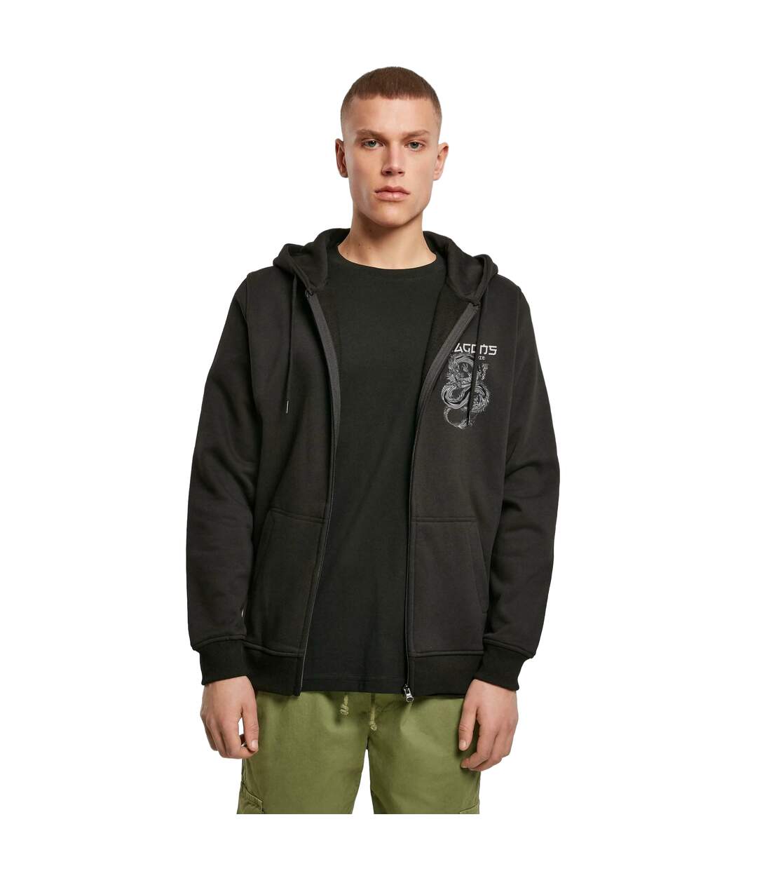 Veste À Capuche Dragons Never Die Homme Noir Mister Tee-1