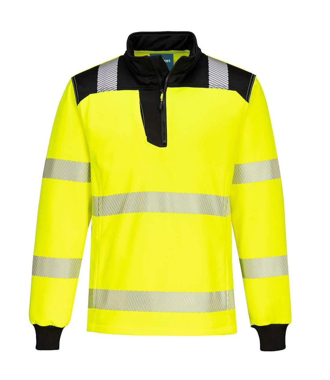 Unisex adult pw3 high-vis sweatshirt yellow/black Portwest-1