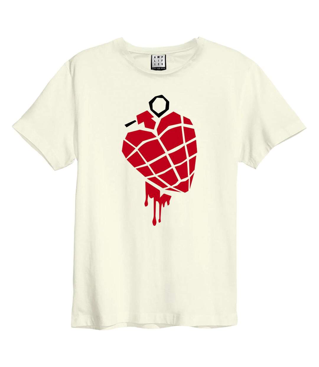 T-shirt American Idiot Heart Grenade Adulte Blanc Amplified-1
