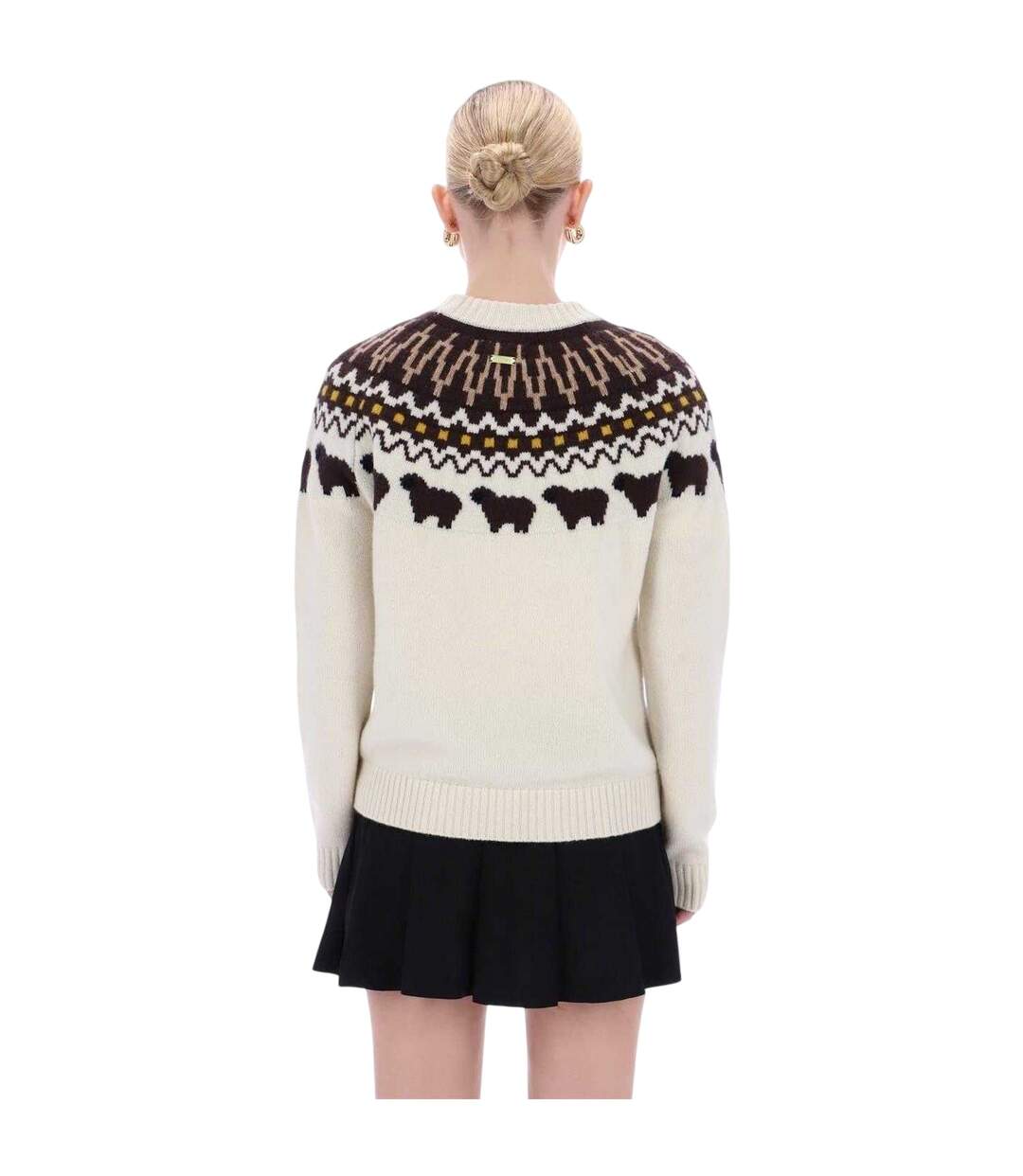 Sweat Manches Longues Motif/style Festif Femme Blanc Cassé Hunter-2