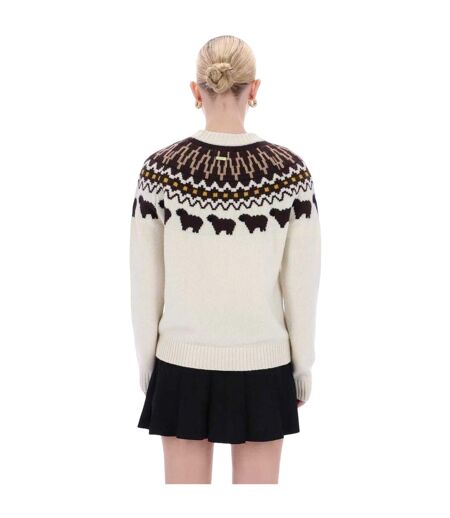 Sweat Manches Longues Motif/style Festif Femme Blanc Cassé Hunter