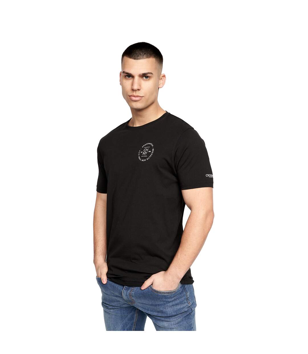 T-shirts Bestforth Homme Noir Bleu Crosshatch-2