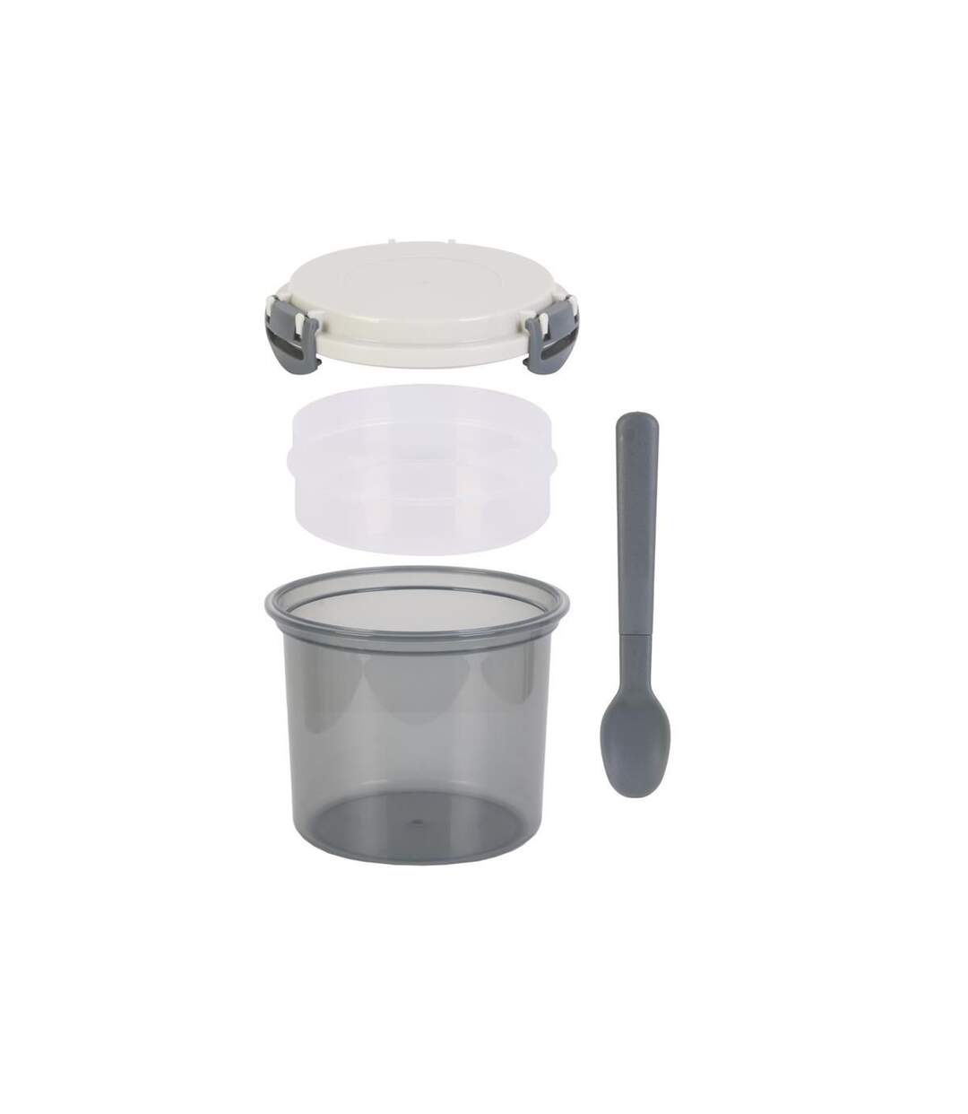 Boîte de Repas & Cuillère Lunch Box 60cl Gris-3