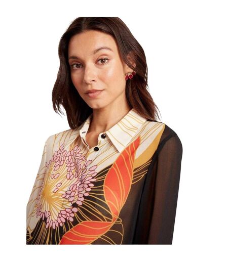 Blouse Manches Longues Motif/style Floral Femme Noir Ted Baker