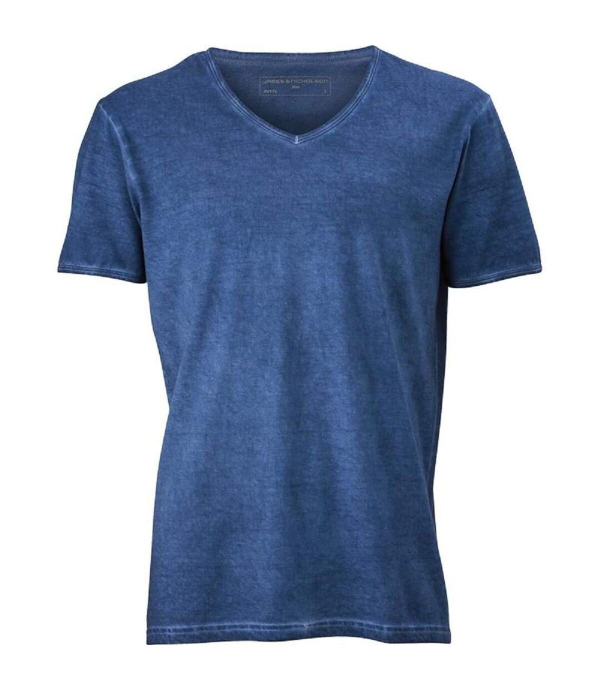 T-shirt style bohémien col V homme JN976 - bleu denim