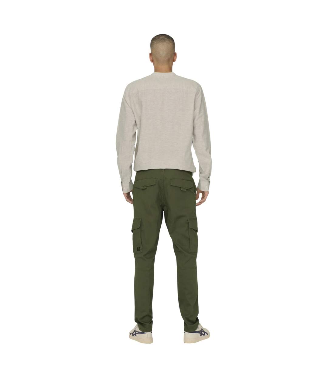 Mens Dean Regular Cargo Trousers Olive Night Only-3
