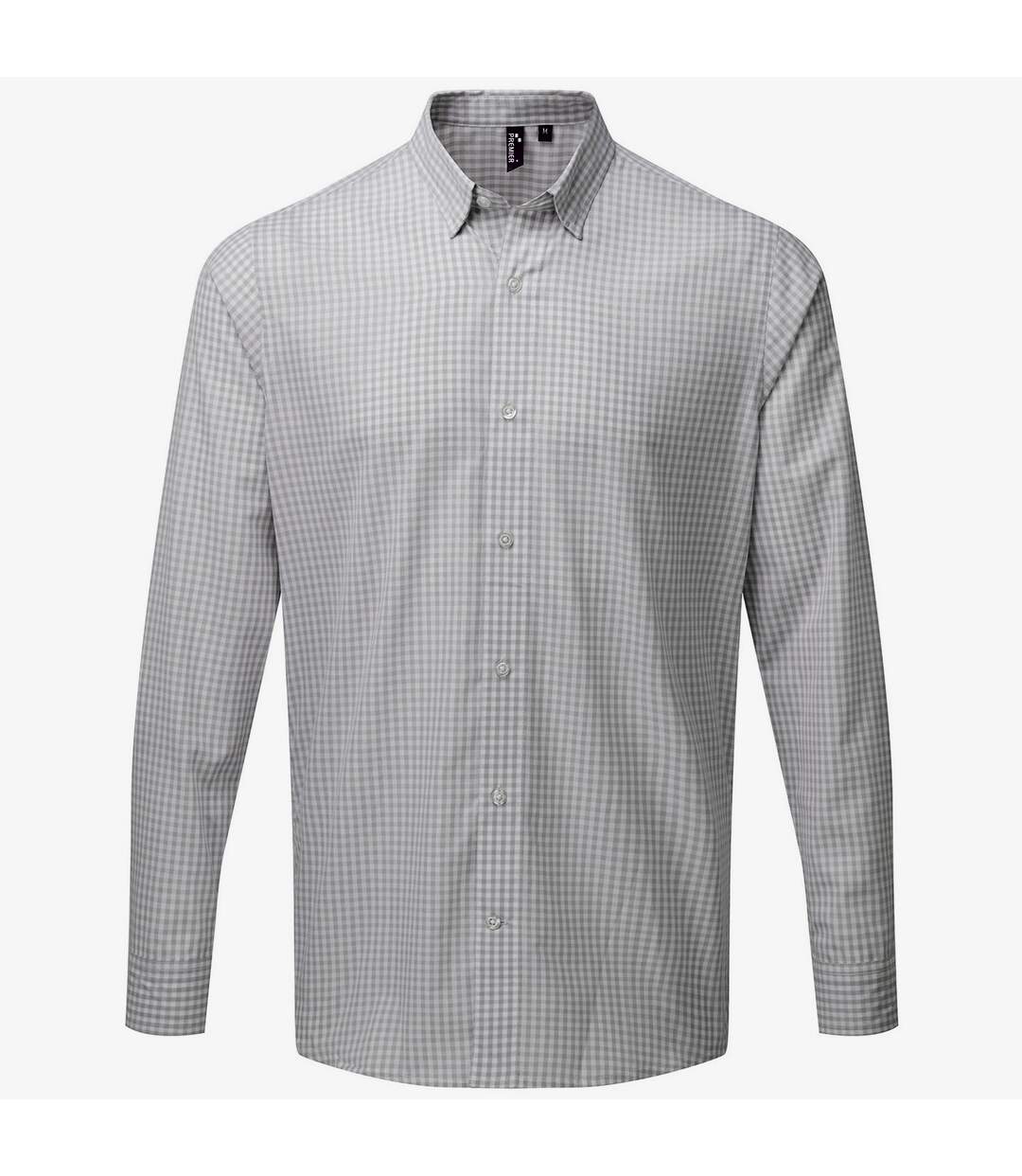 Mens maxton checked long-sleeved shirt navy/white Premier-1