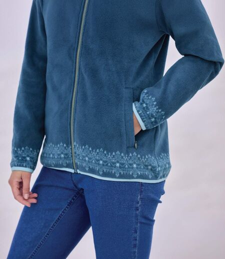 La Veste Polaire à Capuche Motifs Jacquard