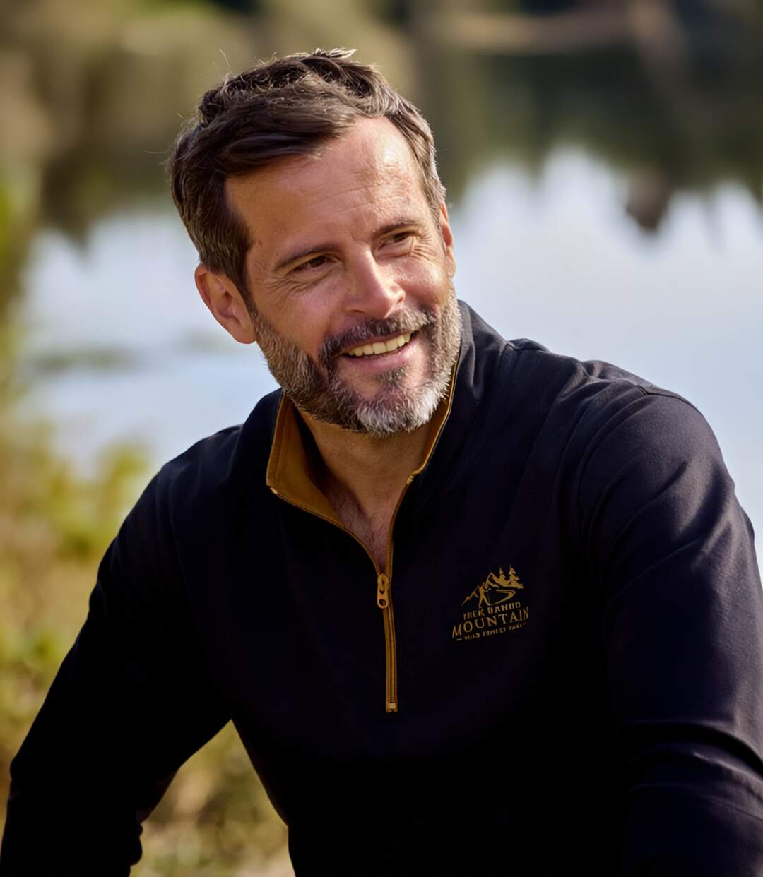 Pack of 2 Men's Cotton Zip-Neck Tops - Black Ochre-3