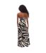 Robe Longue Style Imprimé Zèbre Nova Gigi Femme Noir Blanc Only-3